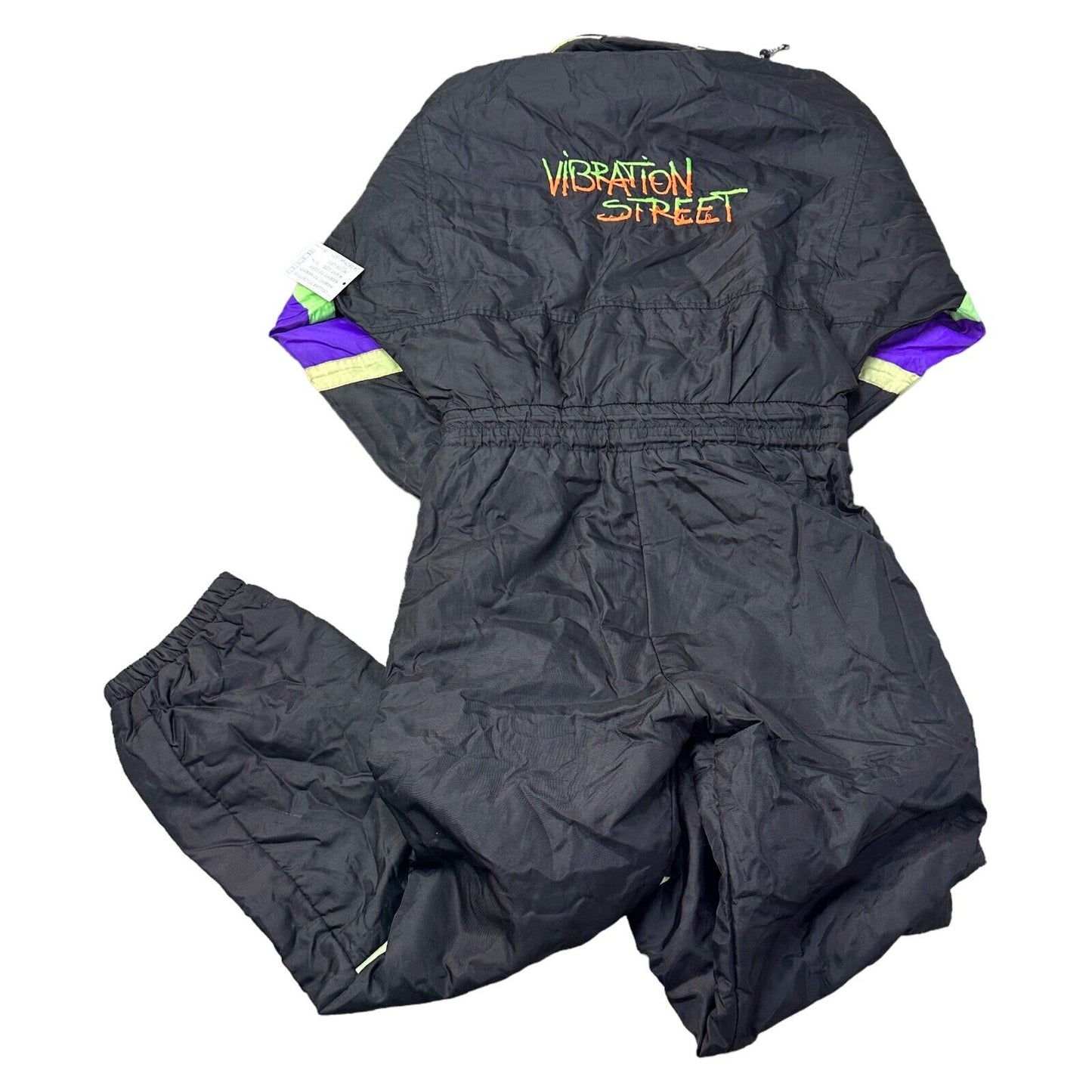 Vintage Brugi Ski Suit One Piece 90s Retro Colour Block Black Mens Small