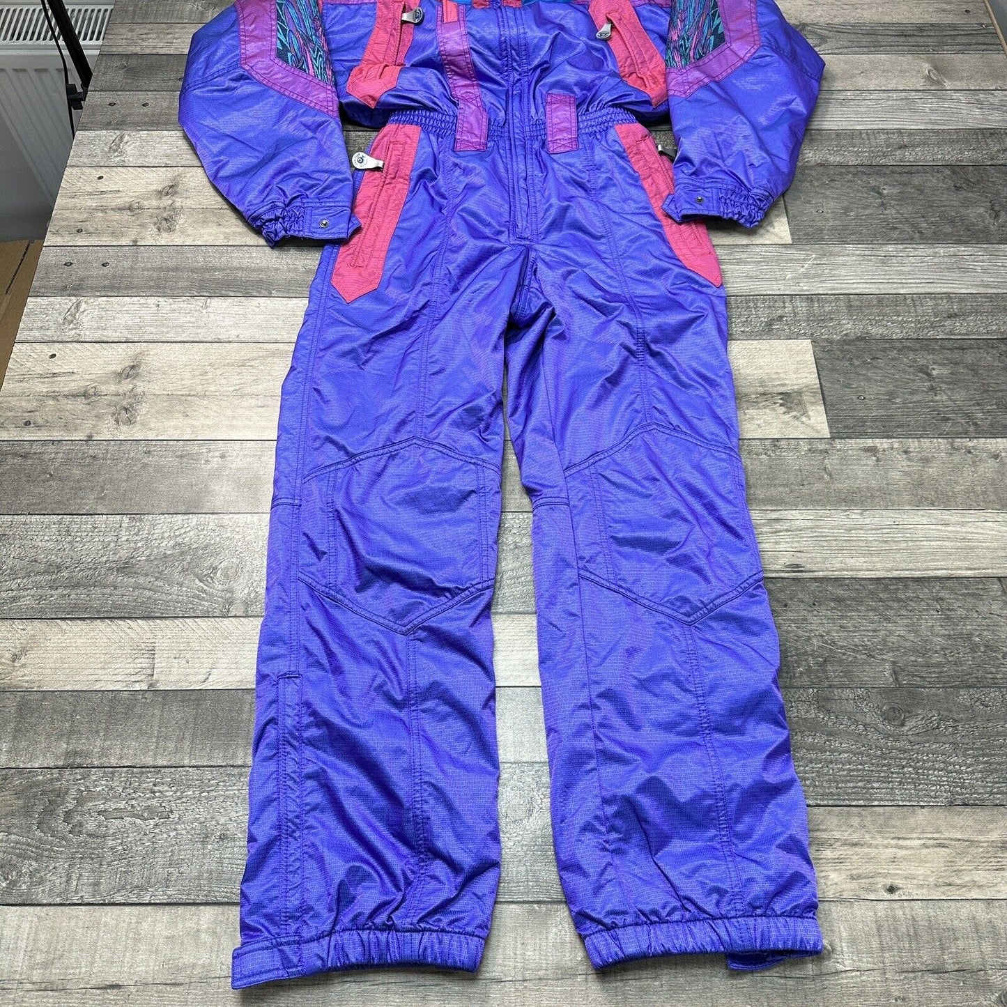 Vintage Ellesse One Piece Ski Snowboard Suit Crazy 90s Retro Multi Mens Small