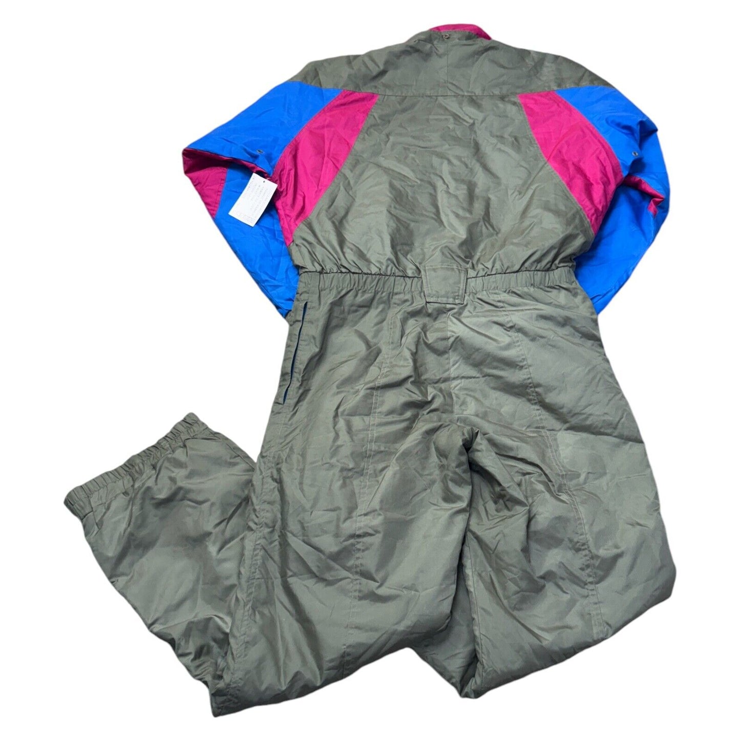 Vintage Colmar Ski Suit Colour Block 90s One Piece Snowsuit Grey Mens Medium
