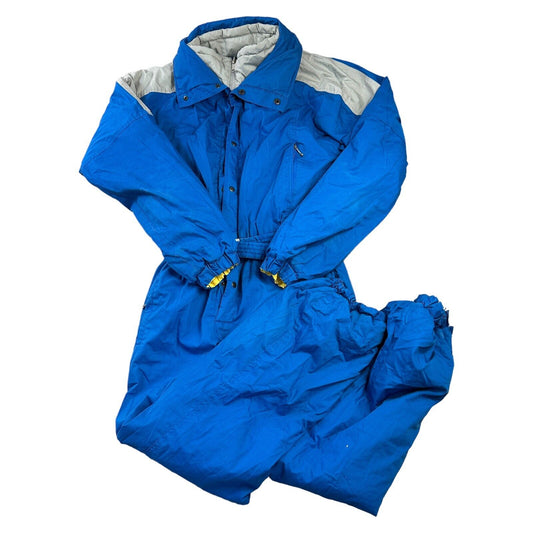 Vintage Reverislbe One Piece Ski Snowboard Suit 90s Retro Blue Mens Small
