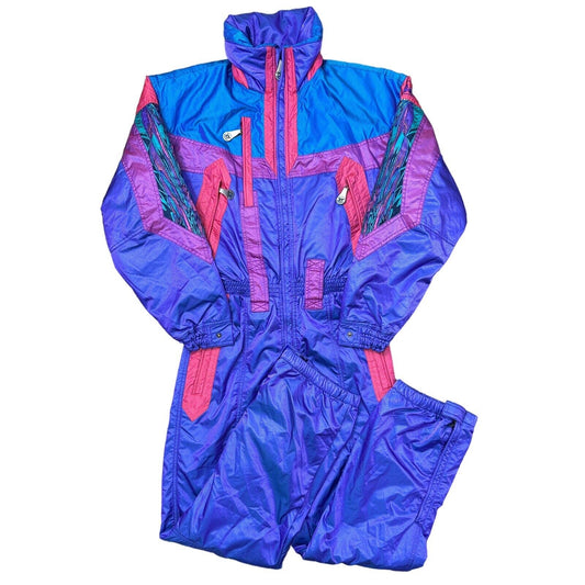 Vintage Ellesse One Piece Ski Snowboard Suit Crazy 90s Retro Multi Mens Small