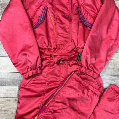 Vintage Ski Suit 90s Retro Crazy Snow One Piece Multicoloured Womens Medium