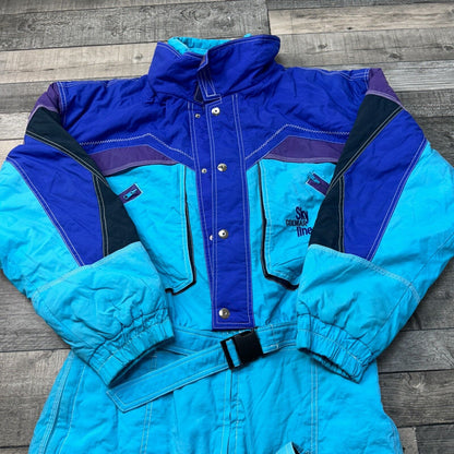 Vintage Colmar Ski Suit 90s Retro One Piece Colour Block Blue Mens Large