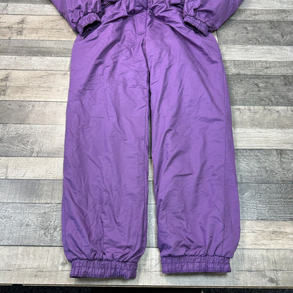 Vintage One Piece Ski Snowboard Suit 90s Retro Colour Block Purple Mens Medium