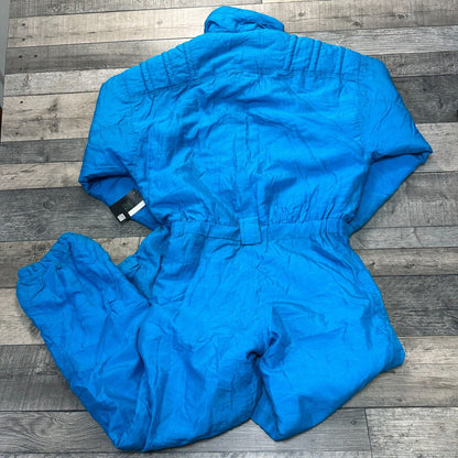 Vintage One Piece Ski Snowboard Suit 90s Retro Colour Block Blue Mens Small