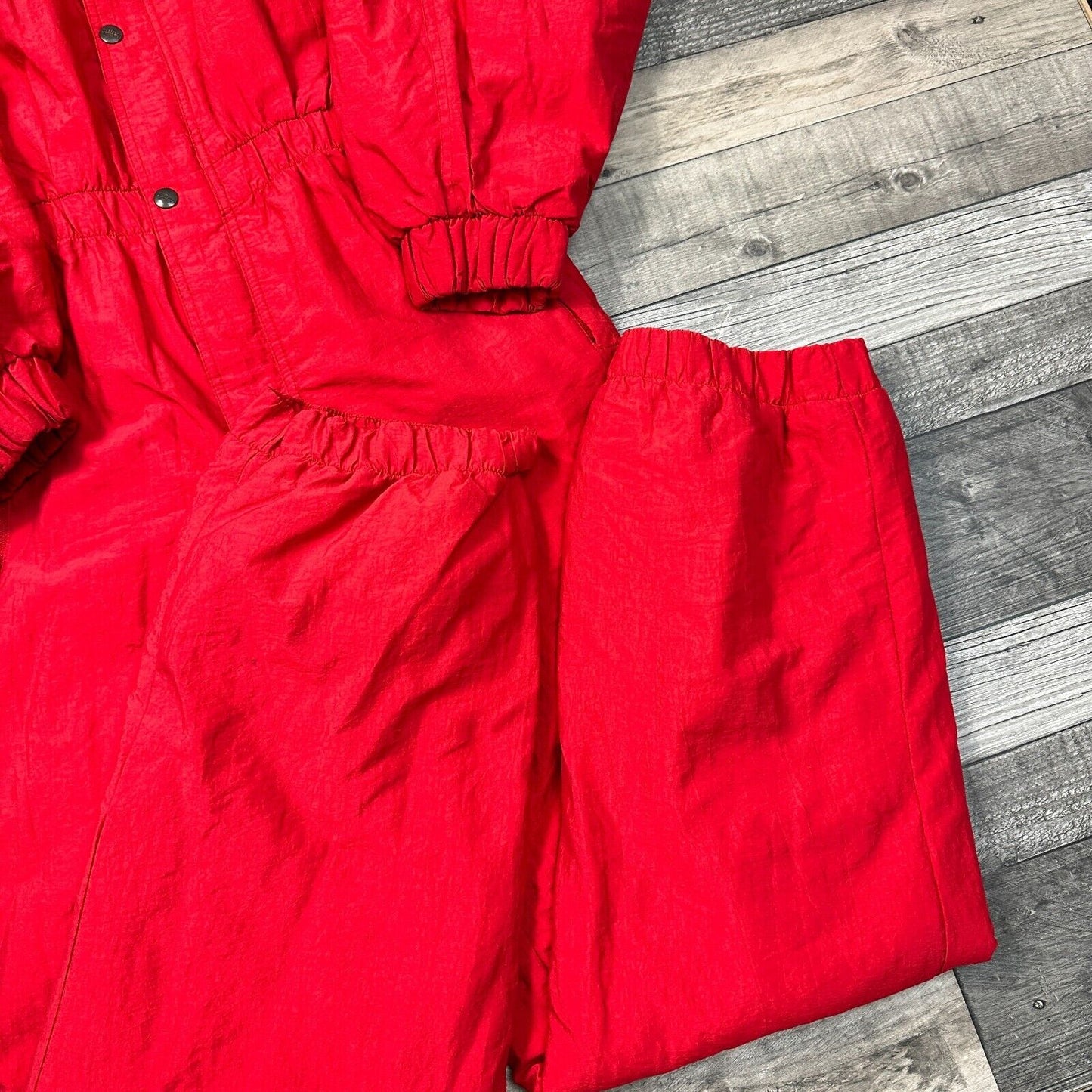 Vintage Ski Suit One Piece Snowboard Retro Apres Colour Block Red Mens Medium