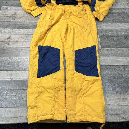 Vintage One Piece Ski Snowboard Suit Abstract Retro Crazy Yellow Mens Large 54