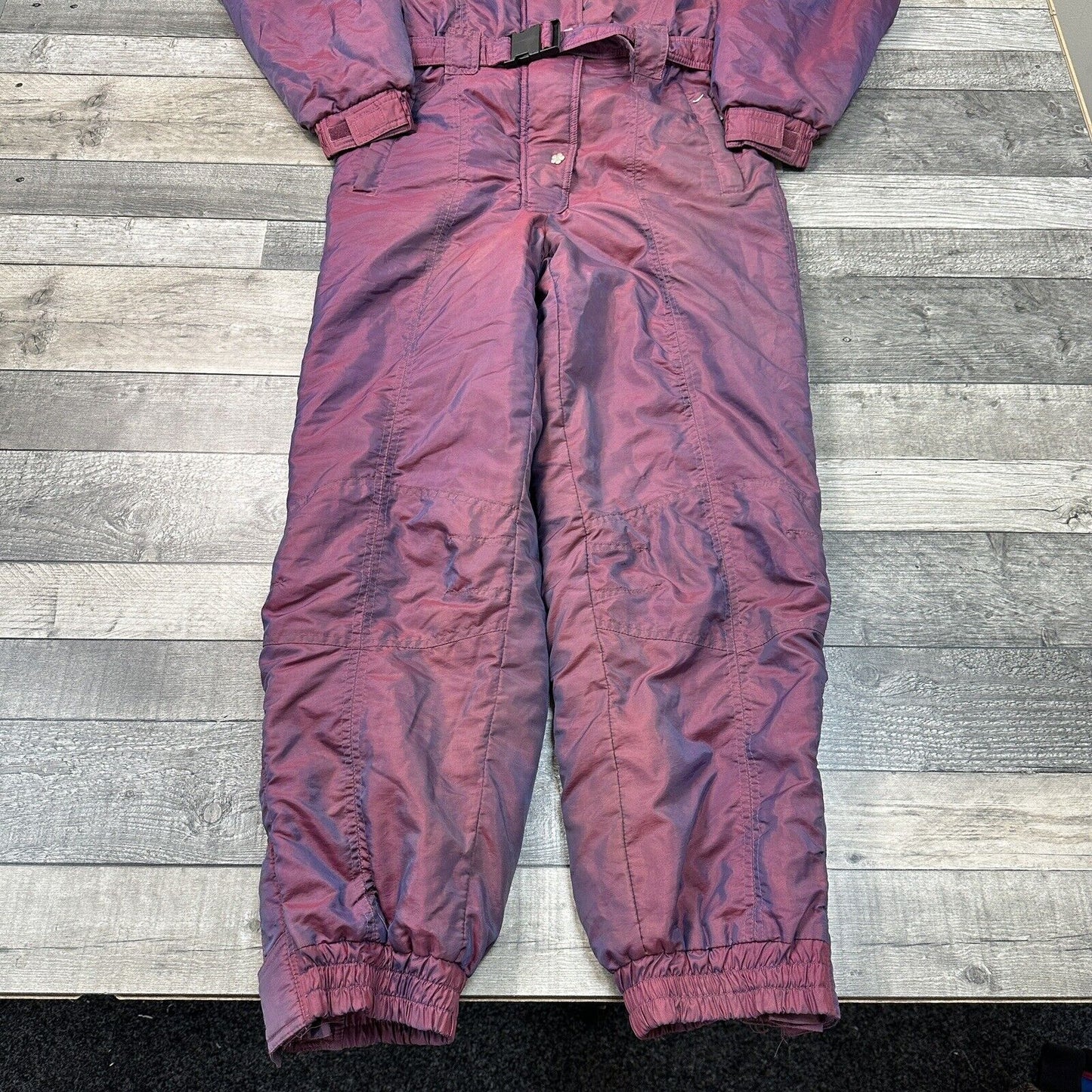 Vintage One Piece Ski Snowboard Suit 90s Apres Retro Crazy Purple Womens Medium