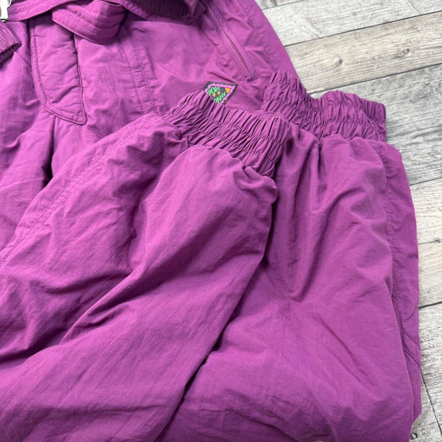 Vintage Ski Suit 90s Retro One Piece Snowsuit Colourblock Purple Mens Large