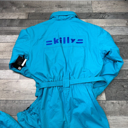 Vintage Killy One Piece Ski Snowboard Suit 90s Abstract Retro Blue Mens Medium