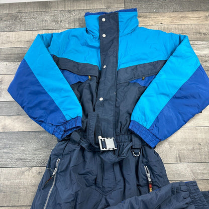 Vintage Brugi One Piece Ski Snowboard Suit 90s Retro Colourblock Mens Large