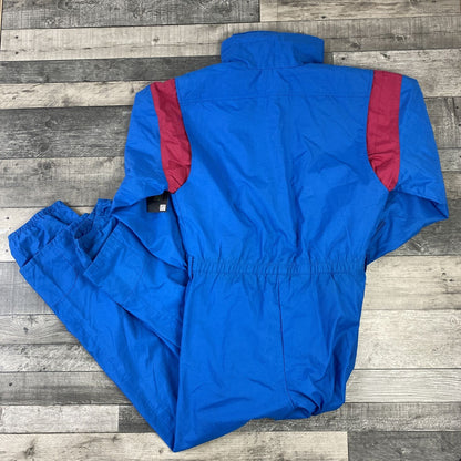 Vintage Mens 90s Blue Colour Block One Piece Ski & Snowboard Suit Size XL