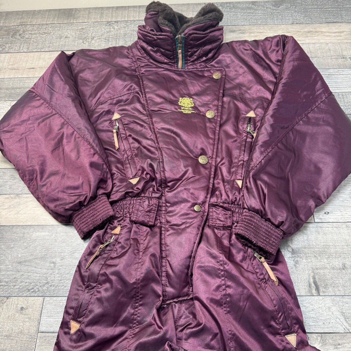 Vintage Ski Suit One Piece Snowsuit 90s Retro Purple Womens Small Uk8