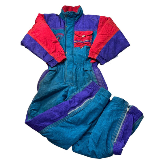 Vintage Luhta Ski Suit One Piece 90s Retro Snowsuit Multicoloured Mens Medium