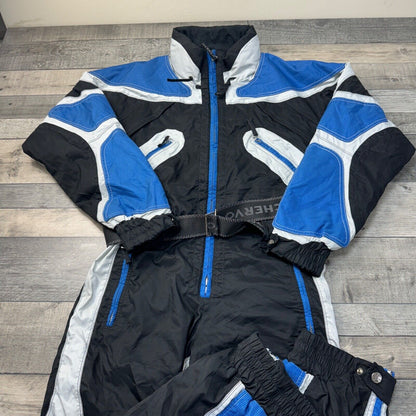 Vintage Chervo Ski Suit One Piece Snowsuit Winter 90s Retro Black Mens Medium