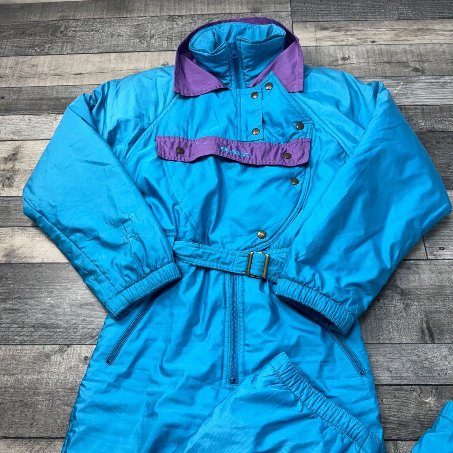 Vintage Dubin Ski Suit 90s One Piece Snowsuit Retro Blue Womens Medium Uk10