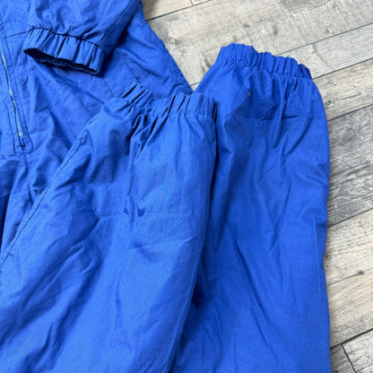 Vintage Ski Suit One Piece Retro 90s Quilted Colour Block Blue Mens Medium