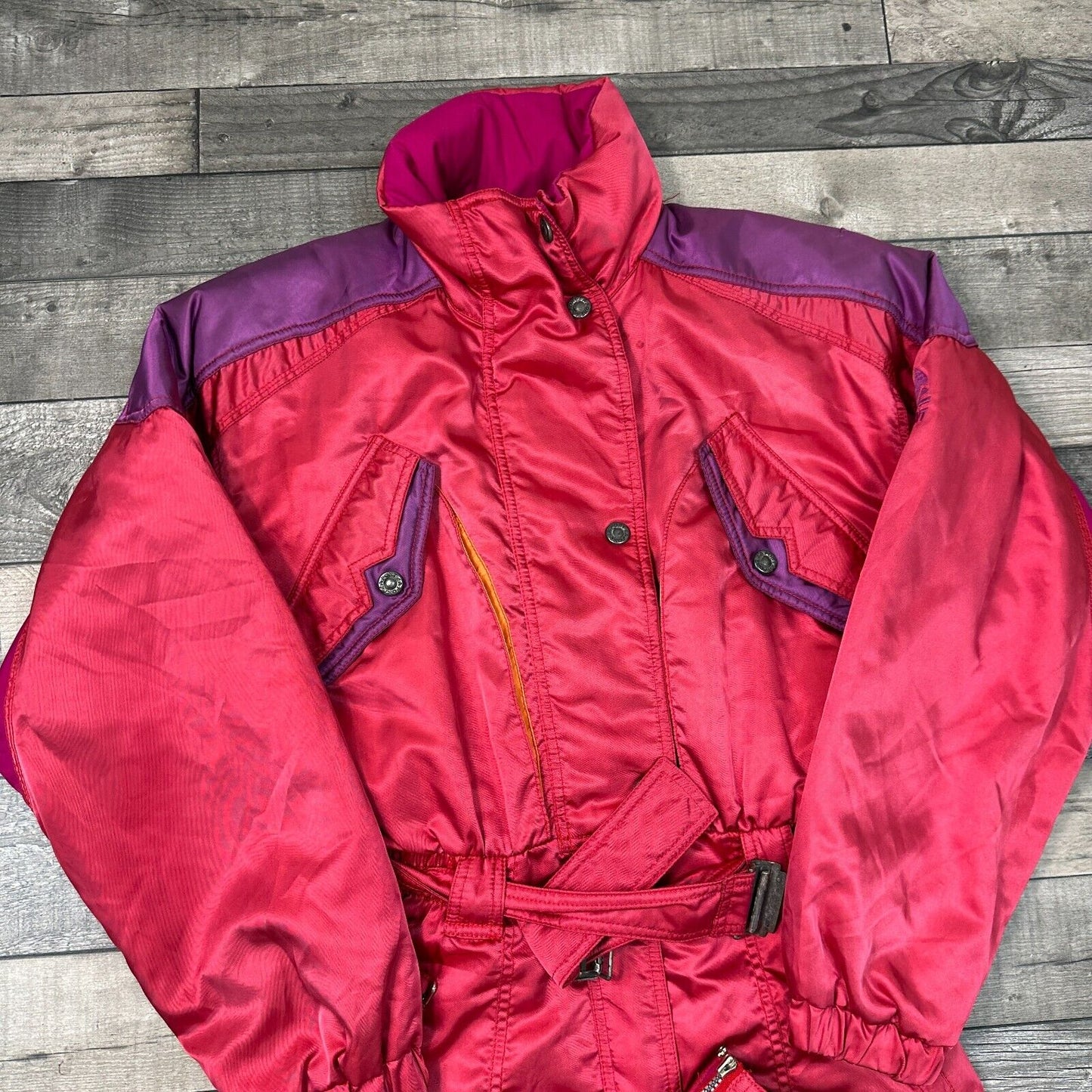 Vintage Ski Suit 90s Retro Crazy Snow One Piece Multicoloured Womens Medium