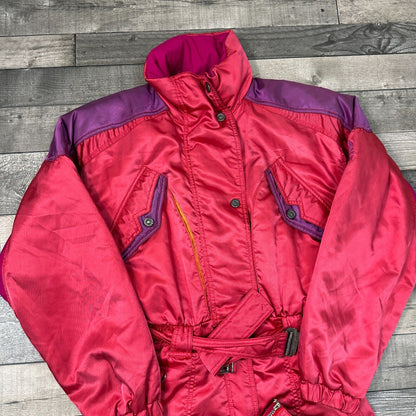 Vintage Ski Suit 90s Retro Crazy Snow One Piece Multicoloured Womens Medium