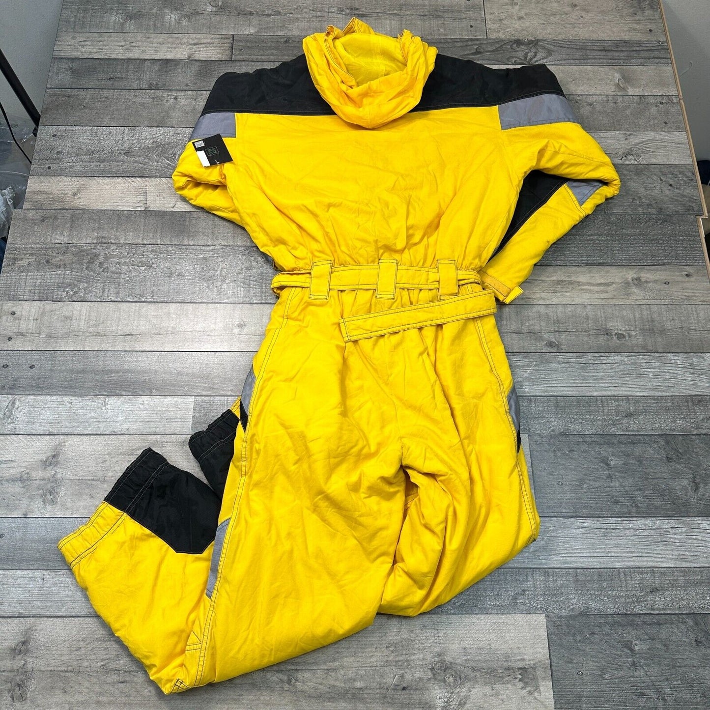 Vintage Dubin Ski Suit One Piece Snowboard 90s Retro Apres Yellow Mens Small