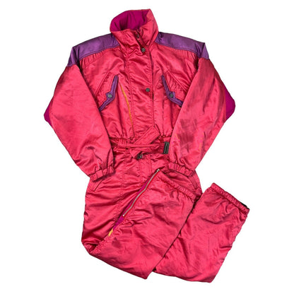 Vintage Ski Suit 90s Retro Crazy Snow One Piece Multicoloured Womens Medium