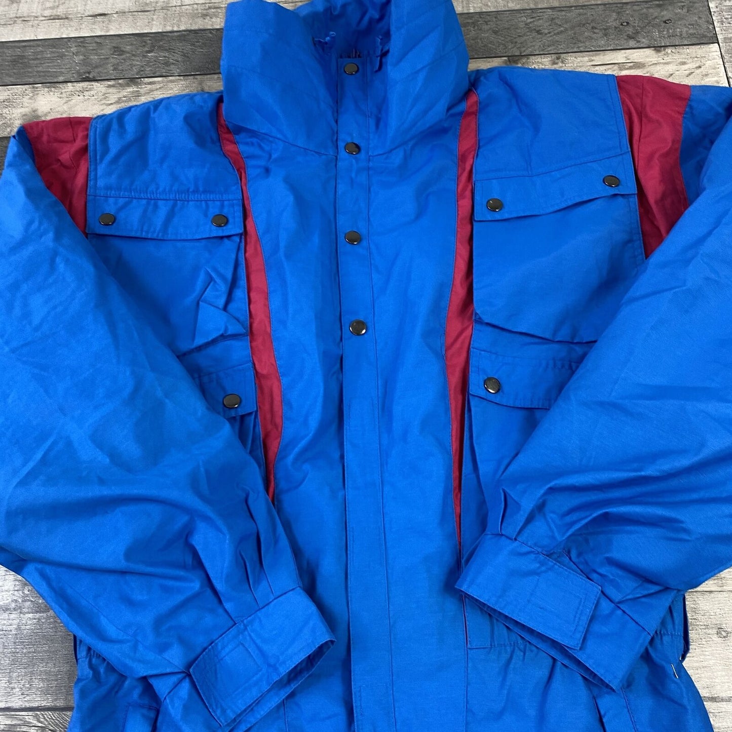 Vintage Mens 90s Blue Colour Block One Piece Ski & Snowboard Suit Size XL