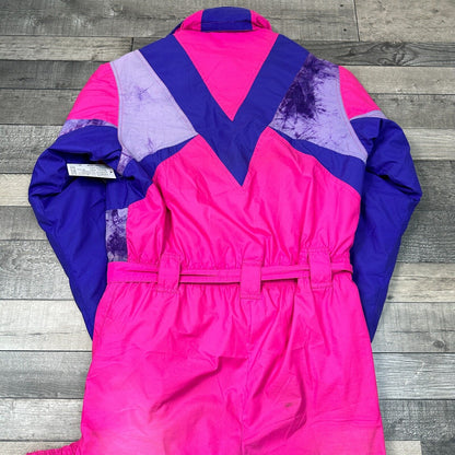 Vintage Dubin Ski Suit Snow One Piece Water Repellent Pink Purple Mens Medium