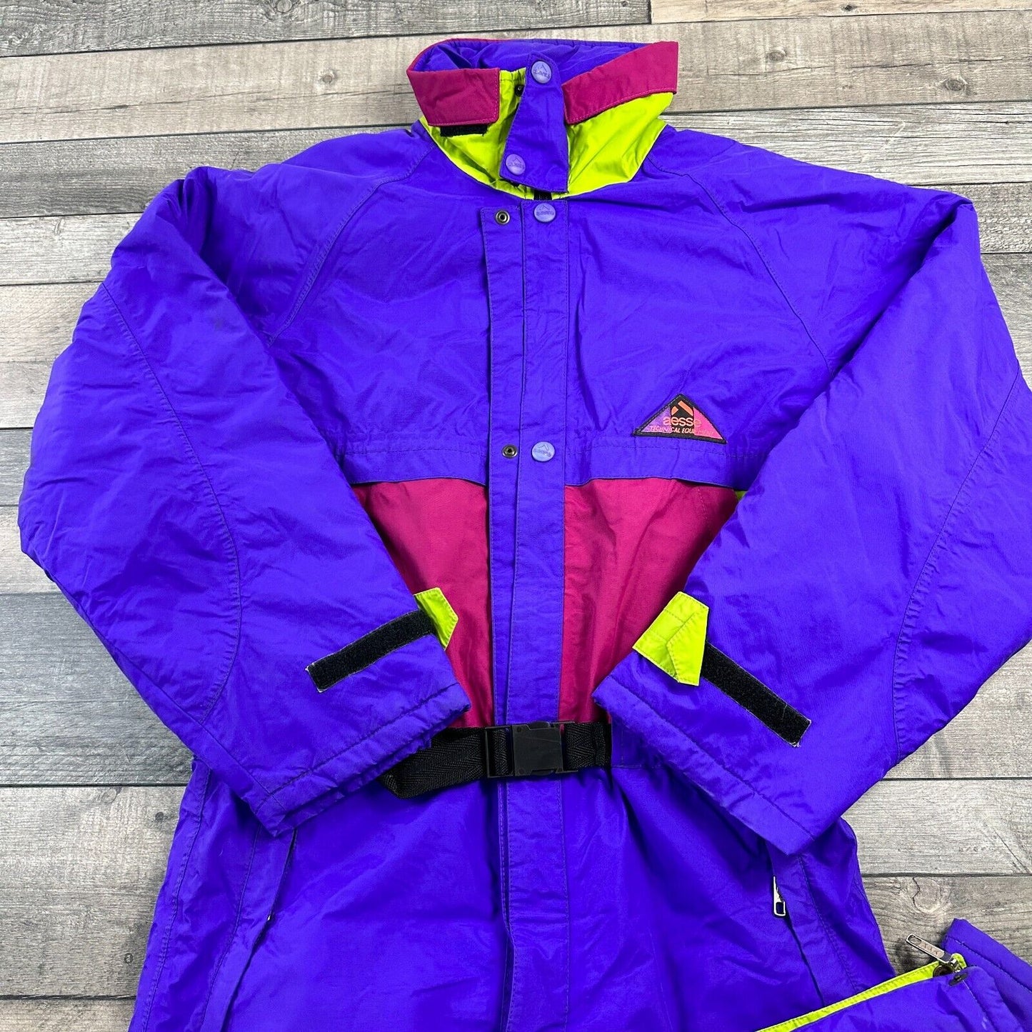 Vintage Aesse One Piece Ski Snowboard Suit 90s Retro Colourblock Mens Small