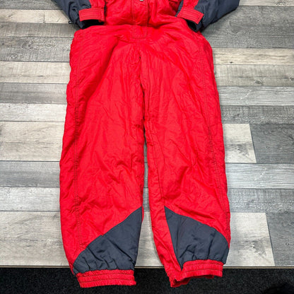 Vintage Ski Suit One Piece Snowboard Colour Block Abstract Red Womens Large