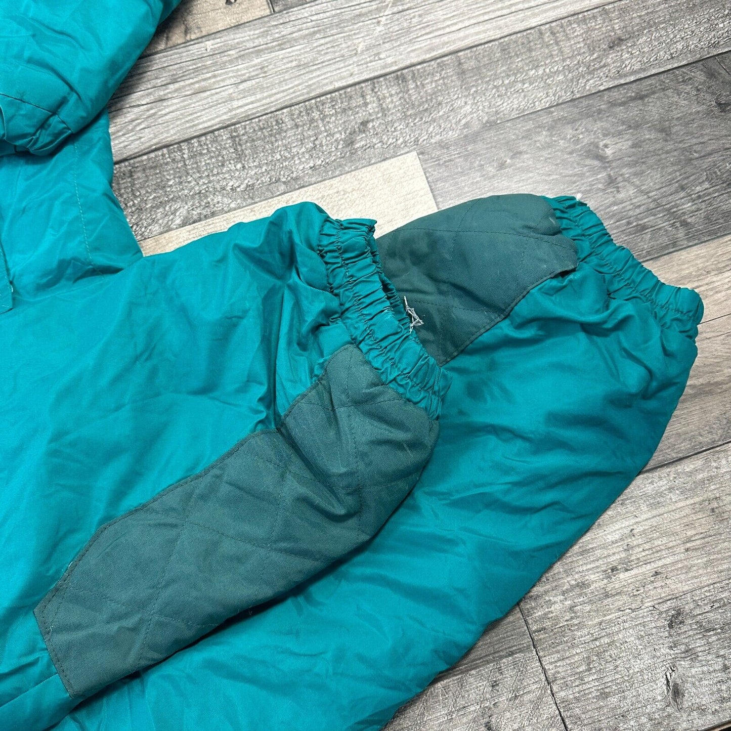 Vintage One Piece Ski Snowboard Suit Retro Colourblock Italy Green Mens Large