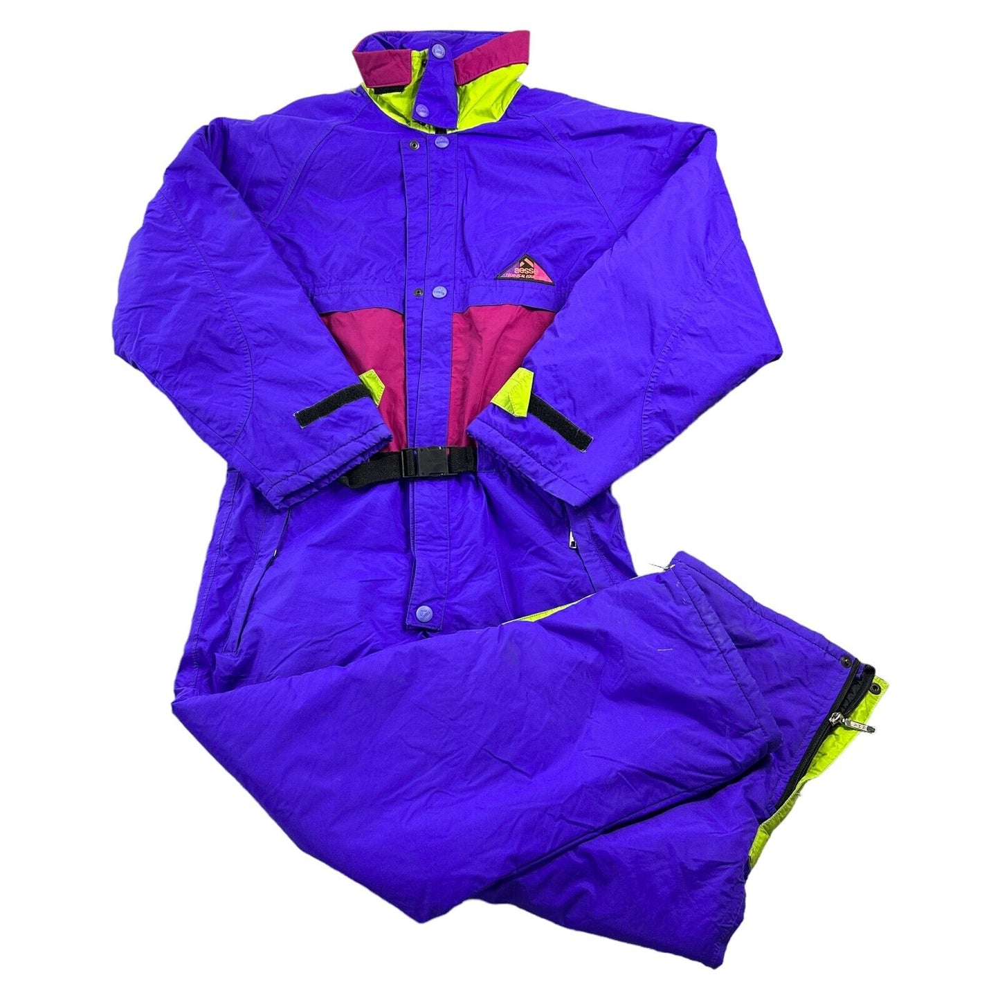 Vintage Aesse One Piece Ski Snowboard Suit 90s Retro Colourblock Mens Small