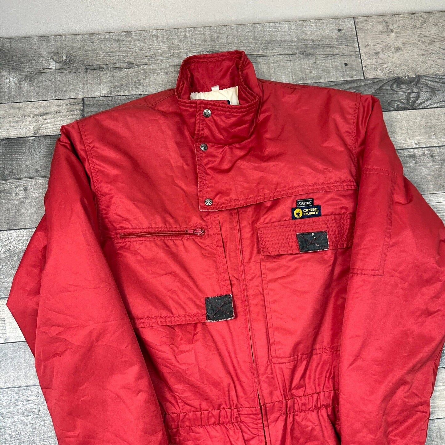 Vintage Ski Suit Snowboard 90s Retro One Piece Apres Gore-Tex Red Mens Large