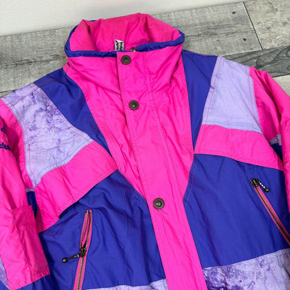 Vintage Dubin Ski Suit Snow One Piece Water Repellent Pink Purple Mens Medium