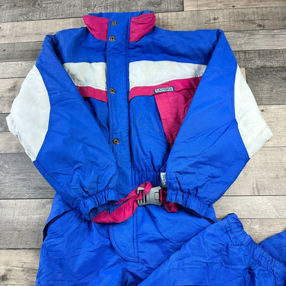 Vintage One Piece Ski Snowboard Suit Retro 90s Crazy Multicoloured Mens XL