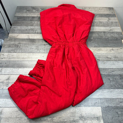 Vintage Ski Suit One Piece Snowboard Retro Apres Colour Block Red Mens Medium