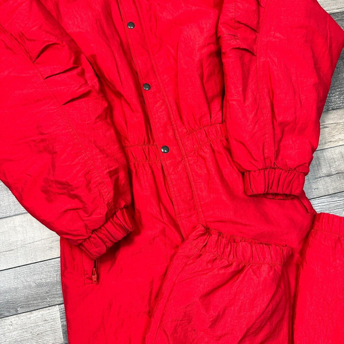 Vintage Ski Suit One Piece Snowboard Retro Apres Colour Block Red Mens Medium