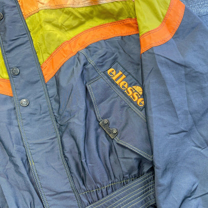 Vintage Ellesse One Piece Ski Snowboard Suit 90s Retro Colour Block Mens Medium